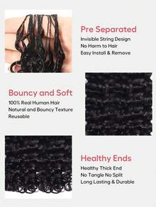Tinashe Feather Crochet Human Hair Extensions Curly Pre-Separated Reusable Miracle Knots Boho Braiding Hair - SNatural - View 9