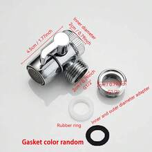 Metal Faucet Adapter - Plated Multi-Function Diverter Valve, Suitable For Kitchen Sink, Bathtub Sprayer Or Shower, US/EU Standard Thread Conversion, Tool-Free Installation, Durable And Stylish Design, Kitchen Faucet Adapter - G1/2 - View 3