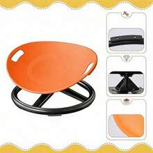 360°-Drehstuhl mit Balancefunktion – Integrierter Drehsitz mit 100 kg Tragkraft für drinnen und draußen, Familienunterhaltung, 45 x 39,5 x 25 cm - Orange - Übersicht 4