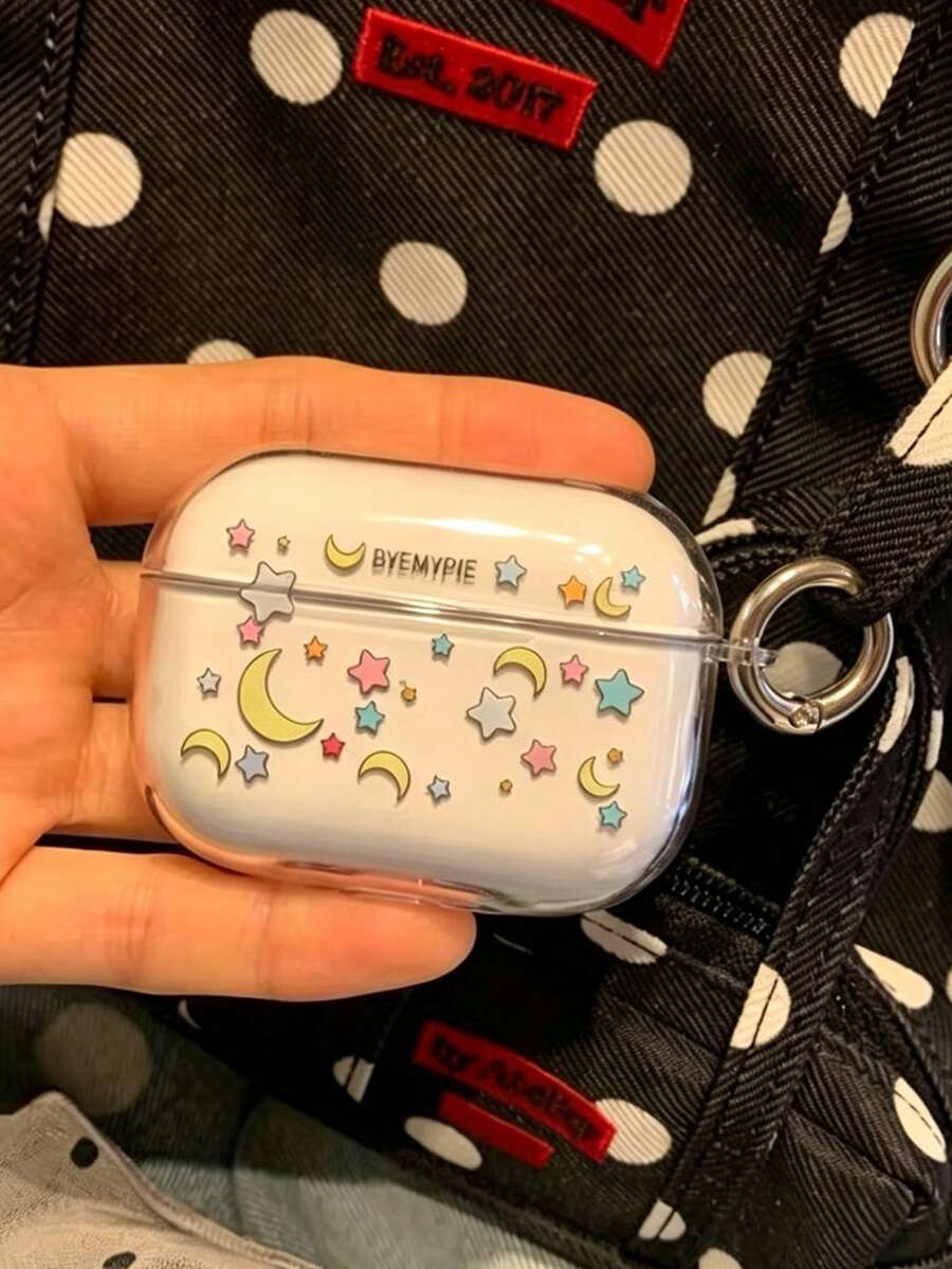 1件裝 Ins 星月圖案 TPU Apple 保護殼 藍牙耳機保護套,適用於 Pro/Pro2/Pro3/1代/2代/3代/4代 - 綠色 - 查看 1