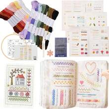 Embroidery Starter Kit Suitable For Beginners, Simple Cross Stitch Set, Pre-Printed Fabric Creative Embroidery Craft Kit, Embroidery Sewing Set With Pattern Tutorials - Black and White - View 13
