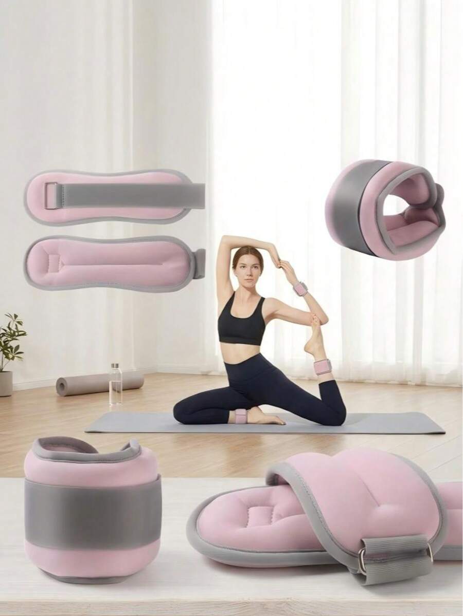 1 Pair Ankle Weights - 1.3/2.2/3.3 Lbs Per Pair, Adjustable Arm And Leg Weights, Suitable For Walking, Running, Pilates And Home Fitness, With Comfortable Straps - With Strap - View 1