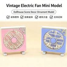 1:12 娃娃屋迷你復古桌扇模型 迷你家具 角色扮演微縮場景裝飾擺件 - 彩色 - 查看 1