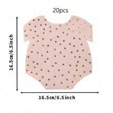 20/40/60 Stück Baby-förmige Einweg-Cocktailservietten, 2-lagig verdickt, hellrosa mit Goldfolie und Polka Dots, geeignet für Babyparty, Gender Reveal Party, ersten Geburtstag und Nachmittagstee für werdende Mütter - Mehrfarbig - Übersicht 7