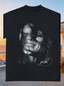 ArianaGrande Petal Portrait-Shirt ArianaGrande Ariana Petal Album Vintage Shirt - Black - View 1
