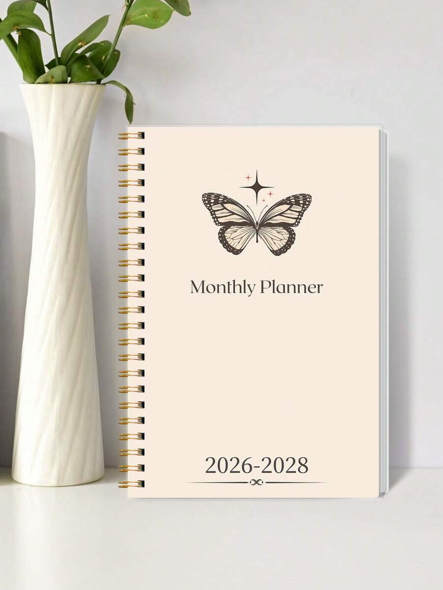 Trees 2026-2028 週計畫與月計畫筆記本 螺旋裝訂 日計畫 學術約會簿 日程手帳 提升生產力 8*6 英吋 返校用品 桌面配件 辦公用品