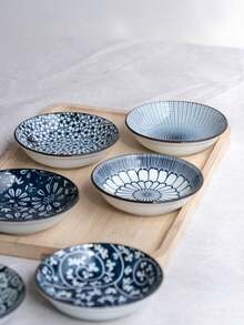 6件陶瓷沾醬碗套裝－迷你調味碟，適用於壽司、莎莎醬和配菜 - 彩色 - 查看 5
