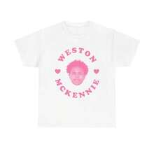 Camiseta unisex rosa de Weston McKennie, sudadera divertida de fútbol con cuello redondo, camisa - Blanco - Ver 1