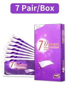 7D White & Purple Teeth Whitening Strips Color Correction 7/14/21/28/42 Pairs Peroxide-Free Gentle Removal Of Coffee Tea Smoke Stains Ultra-Thin Adhesive 7-Day Visible Whitening Suitable For Dating Party Daily Care - 打條 - 查看 12