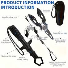 3/4pcs Multifunctional Fishing Tool Set, Includes Fishing Line, Fishing Pliers And Scissors, Line Splitter, Equipped With Portable Storage Bag, Non-Slip Handle Fish Controller, Essential Tool For Outdoor Fishing Enthusiasts - Multicolor - View 6