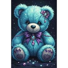 1PC DIY 5D Diamond Painting Kit Teddy Bear Pattern - Round Full Drill Art Mosaic Craft, Home Wall Decor, Unframed - No Frame - View 7