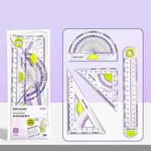 Juego de 4 reglas transparentes lisas, con agarre de goma suave antideslizante, escala clara, PVC flexible, kit de herramientas de medición matemática para estudiantes, escuela, oficina, geometría y dibujo - Juego de reglas - Ver 9