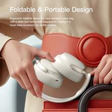Moreka BL025 Auriculares Bluetooth 5.4 Inalámbricos, Driver de 40 mm, Sonido HiFi Estéreo, Cascos Plegables con Reducción Pasiva de Ruido, Micrófono Integrado, Hasta 12 Horas de Reproducción, Carga Tipo-C, Diadema Ajustable para Música, Juegos y Llamadas - Ver 6