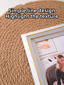 1pc White Slim Frame With Delicate Gold Inner Trim, Composite Dual-Use Wall-Mounted Tabletop Photo Frame, Minimalist Elegant Frame Suitable For Pet Cat Dog Family Portraits, Daily Life Photos, Cream-Colored Decor For Bedroom, Living Room, Dorm Apartment, Pet Memory Display Gift, Suitable For Pet Lovers, Cat Dog Owners, Housewarming, Birthday Celebration - Multicolor - View 6