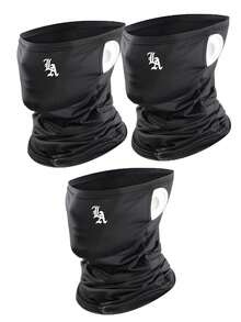 1 pieza, 2 piezas, 3 piezas Máscara facial de cuello con protección solar de unicolor y estampado, con bucle para oreja, transpirable y multiusos para pesca al aire libre, ciclismo y desplazamientos - Multicolor - Ver 4