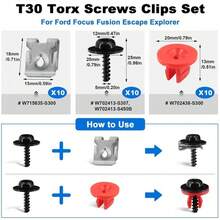 130Pcs Clips Fit  Fiesta Wheel Arch Splash Guard Shield Bumper Wing Lining - A - View 5