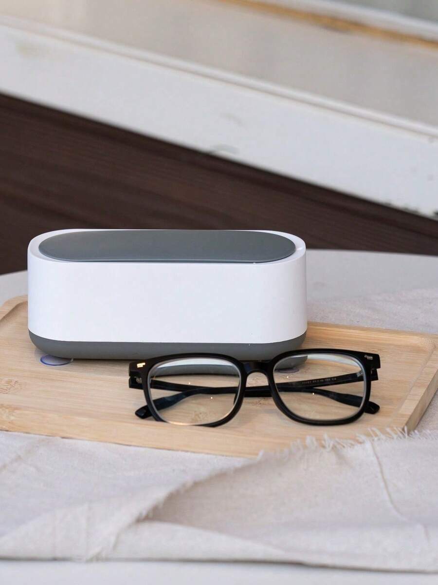 Teckwe Limpiador ultrasónico multifuncional portátil y mini para gafas, joyas y brochas de maquillaje - Blanco roto - Ver 1