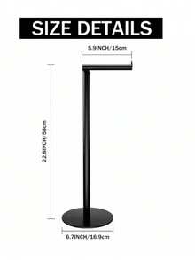 1pc Stainless Steel Freestanding Toilet Paper Holder, Weighted Stable Base, No-Drill Floor Standing Toilet Paper Storage Rack, Rust-Proof Bathroom Accessory, Suitable For Home, RV, Hotel - Multicolor - View 8