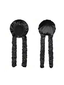 1Pc Satin Heatless Curving Wide Brim Sleeping Cap Long Hair Braid Styling Hat For Overnight Hair Wave - Multicolor - View 5