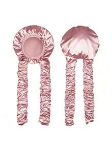 1Pc Satin Heatless Curving Wide Brim Sleeping Cap Long Hair Braid Styling Hat For Overnight Hair Wave - Multicolor - View 8
