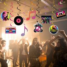 9pcs Disco Party Decorations, Music Note Record Disco Birthday Party Decor, Vintage Disco Theme Birthday Decorations - Disco Party Decorations - View 6