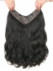 Yaki Deep Wave Clip In Hair Extension Synthetic Hair Kinky Hairpieces Long Yaki Kinky Curly Hair Extensions Black Body Wave Wig For Women Full Hair Pieces Curly Wave Kinky Clip In Hair Extensions - Natural Black - View 3