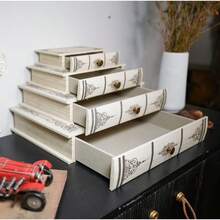 Vintage Book Storage Box With Drawer, Natural Linen-Textured Cover With Classic Frame Pattern, Hidden Organizer Jewelry, Keepsakes Or Desktop Usex 5" X 1.6" - 1PC - View 7
