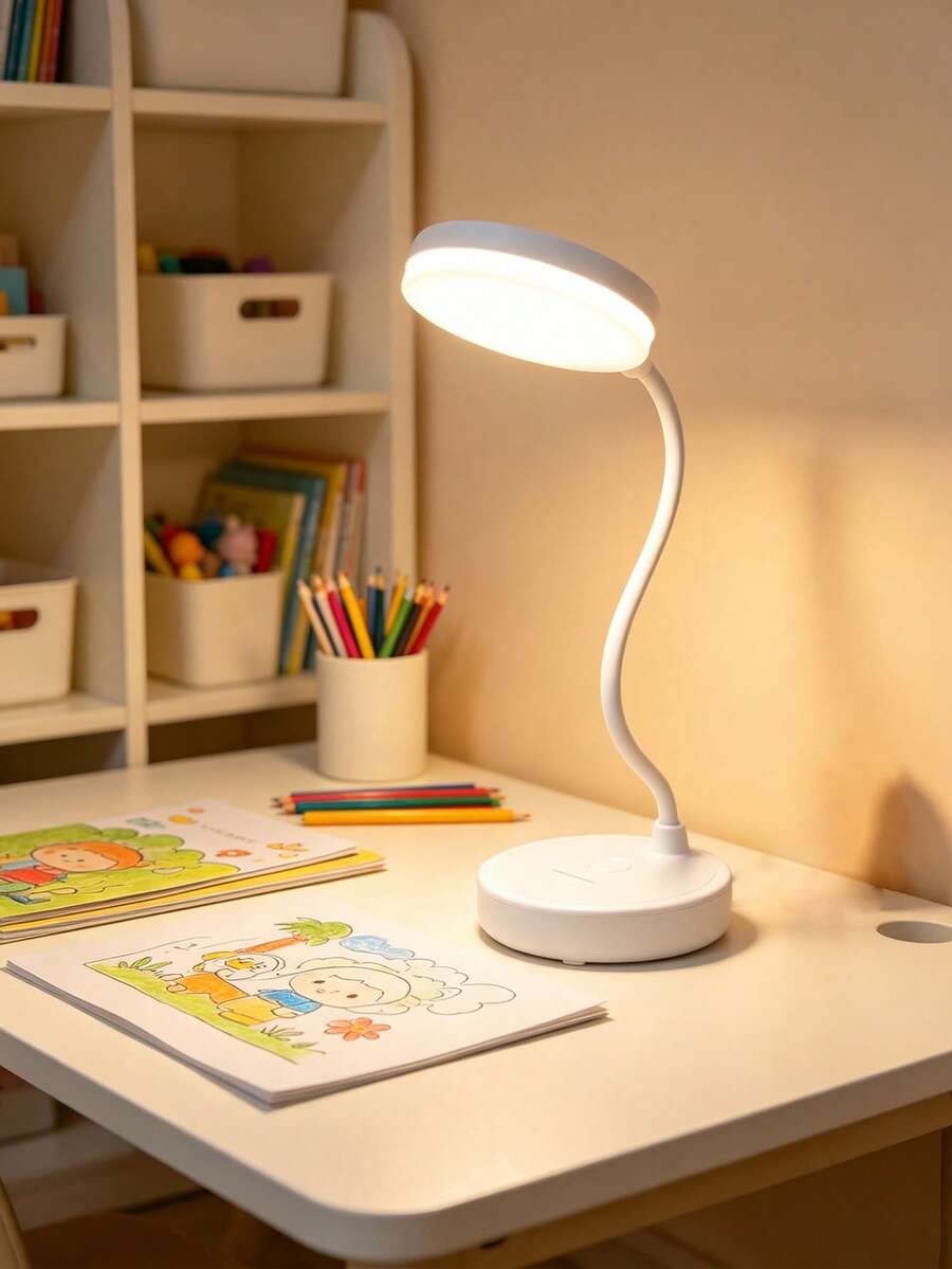 Guanova 1 Peça Luminária de Mesa, Troca de Luz de 3 Cores (Branco / Neutro / Quente), Com Função de Suporte para Telefone, Flexível e Ajustável (USB Plug-In/Recarregável Opcional), Brilho Regulável, Iluminação de Escritório, Luminária de Quarto, Luminária de Mesa, Luminária de Cabeceira, Luminária de Leitura, Luz Noturna Decorativa, Adequado para Escritório, Quarto, Sala de Estar, Leitura e Aprendizado no Escritório, Cozinha, Iluminação de Quarto, Capacidade da Bateria: 800mAh