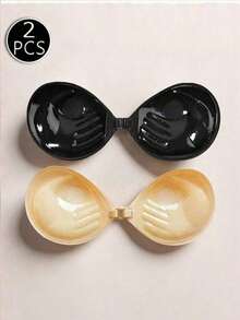 1/2 Pack Adhesive Invisible Bra, Women's Backless Strapless Self-Adhesive Silicone Bra - Multicolor - View 17