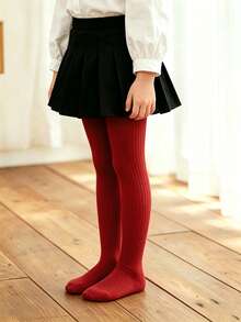 3 Pairs Baby Girl Simple All-Match Fitted Tights, Versatile For Spring, Autumn And All Seasons, Suitable For School Uniform - Multicolor - View 8