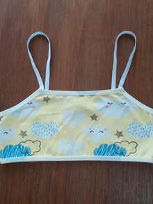 KIT 5 Top Infantil Feminino Estampado Menina Sem Bojo Poliamida Dia a dia - 6 a 12 Anos - Sortidas - Visão 7