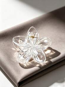 3pcs Transparent Plumeria Hair Clips, Minimalist Large And Medium Flower Hair Claws, Vacation Style Women's Hair Accessories - Multicolor - View 3