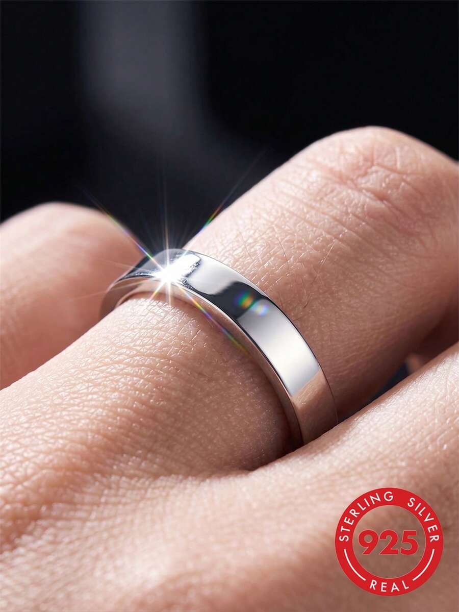 1件 925純銀 14K鍍金 2mm/3mm 平面戒指，極簡主義手指飾品，中性款，適合婚禮、派對、宴會、禮物、生日、聖誕節