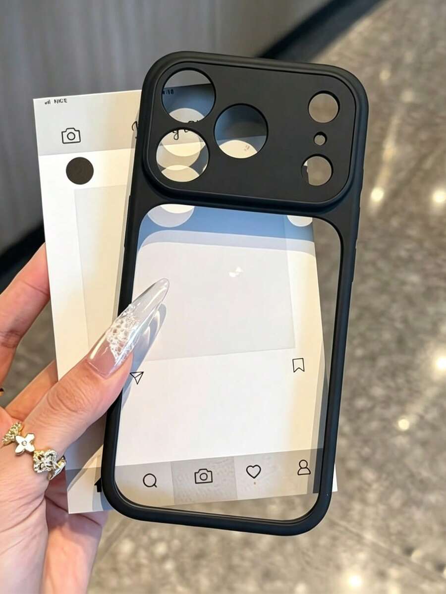 Casing Ponsel Minimalis Mewah Warna Solid Transparan, Bingkai Warna Solid Berwarna-warni, Cocok Untuk iPhone 17 17Pro 17Promax 16 16Promax 15 14 13 Dan Model Lainnya, Casing Ponsel Minimalis Anti Jatuh Perlindungan Penuh Transparan Sentuhan Lembut Berwarna-warni, Hadiah Ulang Tahun Musim Semi, Hadiah Perayaan Pesta - Hitam - View 1