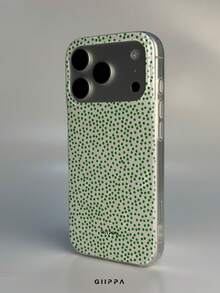GIIPPA 1 Stück Handyhülle mit weißem Hintergrund und grünem dichtem Polka-Dot-Muster, kompatibel mit Handy 17 Pro Max, Handy 16 Pro Max, 15 Pro Max, 14 Pro Max, koreanischer Stil, hochwertige modische und lustige Handyhülle, kompatibel mit 11/12/13/14/15/16 Pro Max Plus, elegantes Design, geeignet für Männer und Frauen, perfektes Geschenk für die Freundin zu Weihnachten, Valentinstag, Ostern, Hochzeitssaison und Geburtstag! - Grün - Übersicht 3
