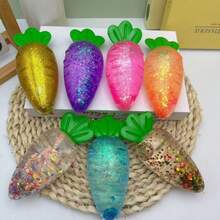 1pc New Stress Relief Maltose Carrot Squeeze Ball Creative Slow Rebound Toy (Random Color) - Multicolor - View 3