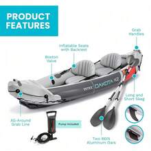 2Person Inflatable Kayak Set, Dakota K2 With 86in Oars And Pump - As Illustrated - View 5