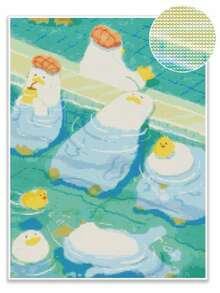 1 Set Frameless DIY Diamond Painting Kit - Bath Duck, Cross Stitch Diamond Art, Diamond Painting Craft For Wall Decor, Surprise Gift, Birthday And Other Holiday Gift - A - View 1
