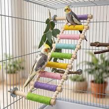 1pc Colorful Parrot Climbing Ladder Bird Toy, Sturdy Bird Cage Perch, Suitable For Budgies, Cockatiels, Parrots Exercise And Enrichment, Indoor Bird Cage Decoration, Bird Cage Accessories - View 1