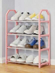 4-Tier White Shoe Rack, Easy Assembly Heavy Duty Metal Shoe Storage Rack, Multi-Functional Large Capacity Storage Shelf, Space-Saving Home Essential Suitable For Entryway, Closet, Hallway, Dorm, Bedroom, Durable Household Shoe Storage - Multicolor - View 16