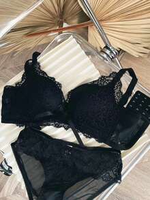 [Small Bust Only] Bra Set, Set-Up, Underwear Top And Bottom Set, Night Bra, Sexy Lace Underwear, - Multicolor - View 11