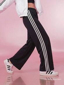 Adidas 女款 NYR WIDE KN PNT 運動針織長褲 KR0418 - 黑色 - 查看 2