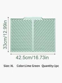 1pc Silicone Dish Drying Mat - Foldable Heat-Resistant Multifunctional Kitchen Drainer Mat, Suitable For Tableware And Utensils - Grey - View 26