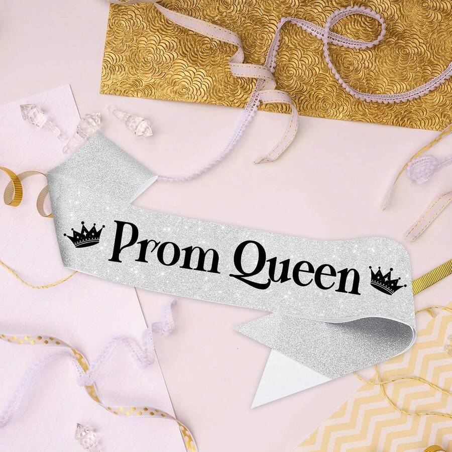 Prom Queen Sash, Women Girls Back To School Graduation Party Gift, Wedding Birthday Party Halloween Accessory, Graduation Prom Party Supplies - Multicolor - View 1