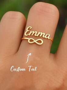 Personalized Arabic Ring, Arabic Ring, Personalized Ring, Customized Name Ring, Gift For Her, Customized Arabic Ring, Exquisite Arabic Ring - Infinity Ring Gold - View 2