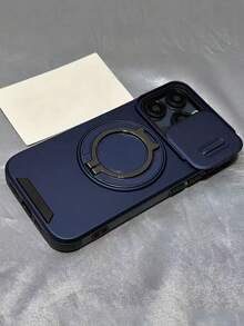 Heavy Duty Rugged Magnetic Stand Protective Case With Sliding Camera Cover, Compatible With Magsafe Card Slot For IPhone 17 Pro Max/17 Air/16/16/15/14/13/12/11 Pro Max Plus - Navy Blue - View 4