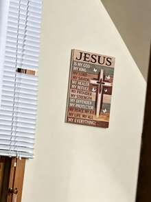 1pc Vintage "Jesus Is My Everything" Print Wall Art Decor, Suitable For Bedroom, Living Room, Kitchen, Office, Dorm And Home Decoration, Creative Gift For Collectors And Decor Enthusiasts - Multicolor - View 9