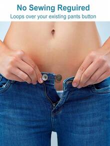 1/4pcs Waist Extender Button, Pants Size Adjustment Buckle, Denim Jeans Waist Extender, No-Sew Removable Button - Upgraded - View 9