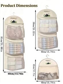 2pcs/3pcs, Children's Socks Storage, Adult Socks Storage, Underwear Storage Bag: Vertical Storage, Ultimate Space Utilization. Featuring A Hanging Design With Built-In Hooks, It Can Be Easily Hung On Closet Rods, Behind Doors Or At The Head Of The Bed. This Fully Utilizes The Often-Overlooked Vertical Space Without Taking Up Any Precious Tabletop Or Floor Area, Making It A Space-Saving Miracle For Small Spaces. Suitable For Student Dorms/Shared Living Spaces With Limited Room. This Hanging Bag Can Perfectly Utilize The Vertical Space Behind Doors And Beside Beds, Solving The Storage Problem For Small Items. - Multicolor - View 3