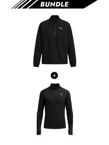 Puma [Bundle] Klassisk damjacka svart + Smash Run Micro damjacka med 1/4 dragkedja svart - Svart - Visa 1